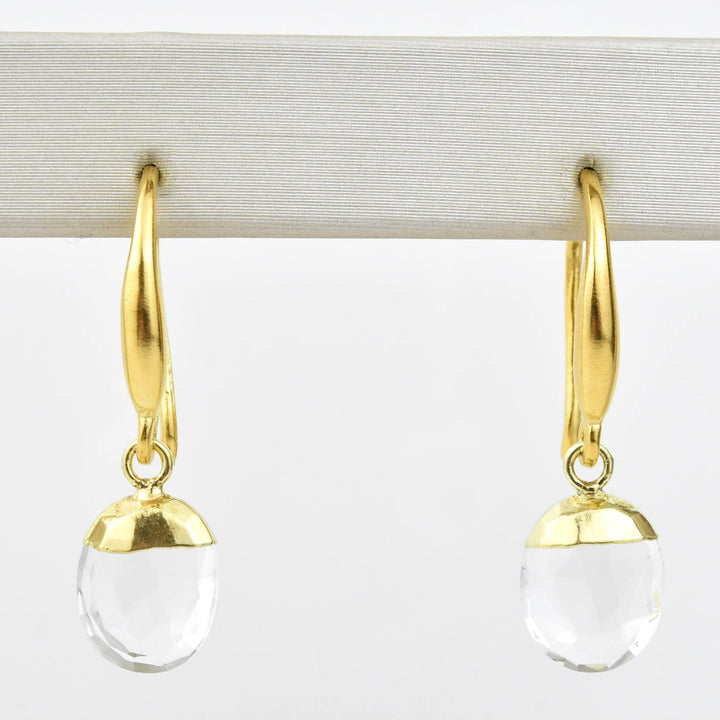 Faceted Crystal Quartz Earrings - Goldmakers Fine Jewelry
