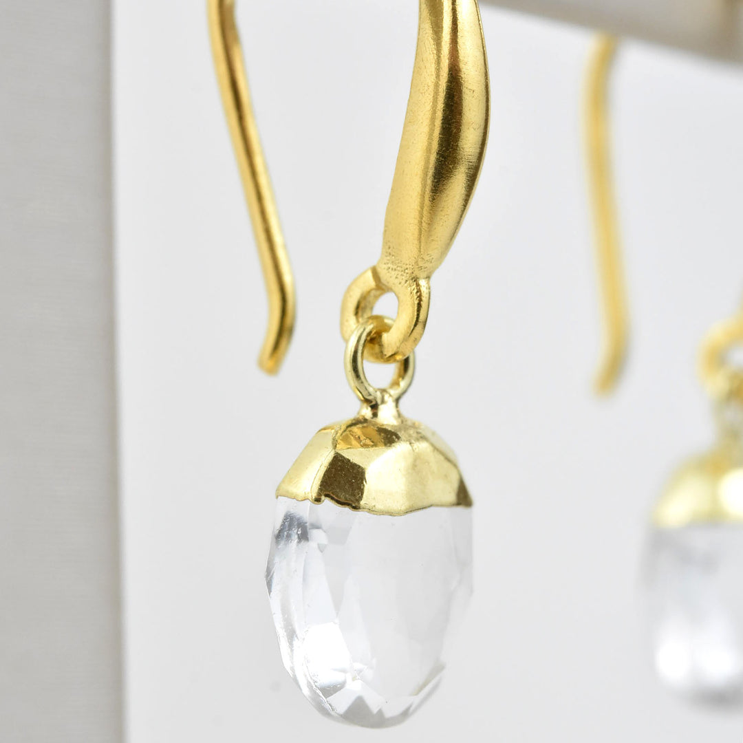Faceted Crystal Quartz Earrings - Goldmakers Fine Jewelry
