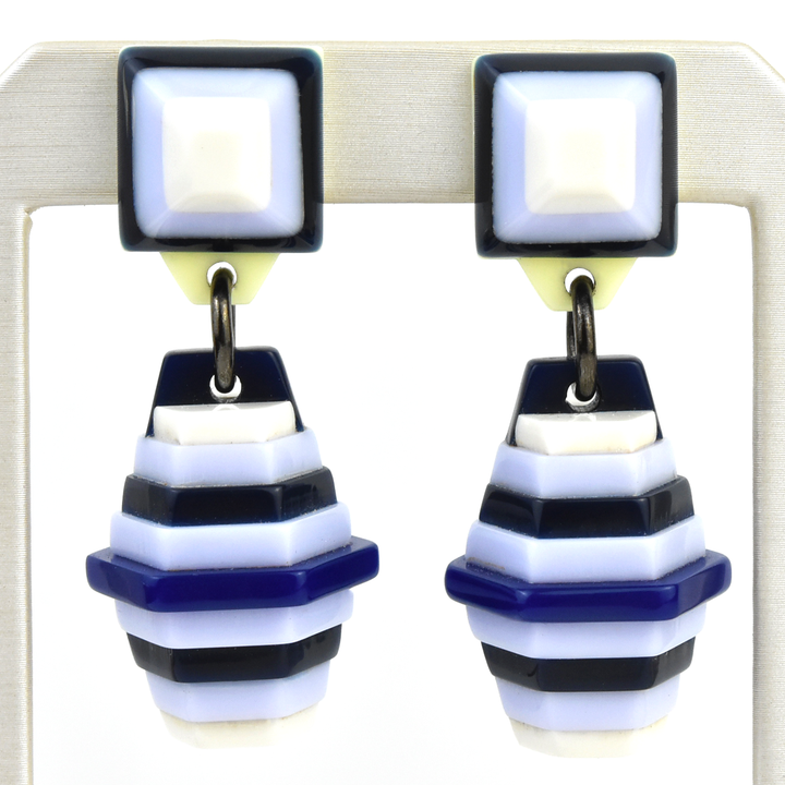Souvenir Hexagon Dangles in Lilac - Goldmakers Fine Jewelry