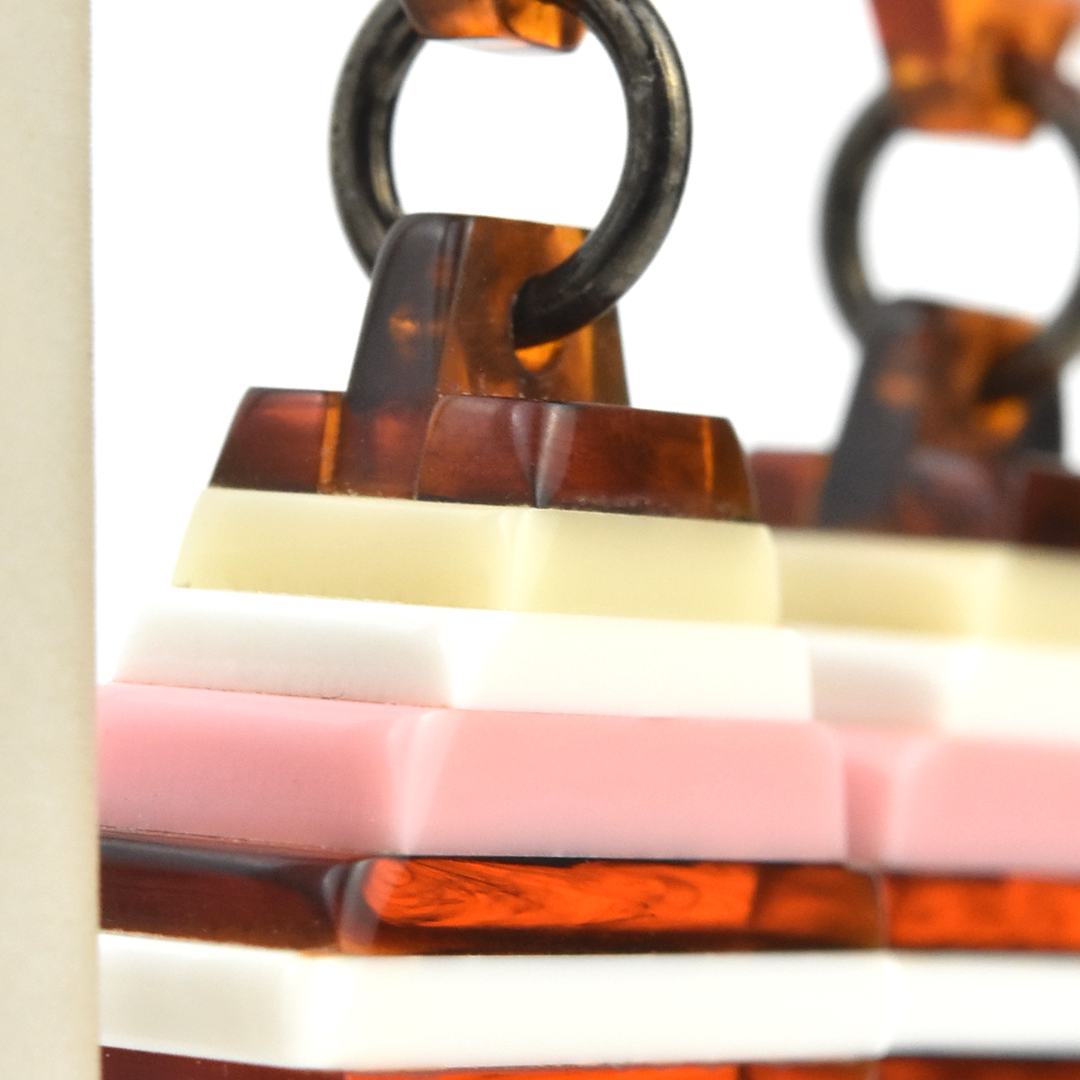 Souvenir Rectangle Dangles in Rose - Goldmakers Fine Jewelry