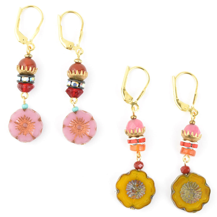 Vintage Yellow Flower Drops - Goldmakers Fine Jewelry