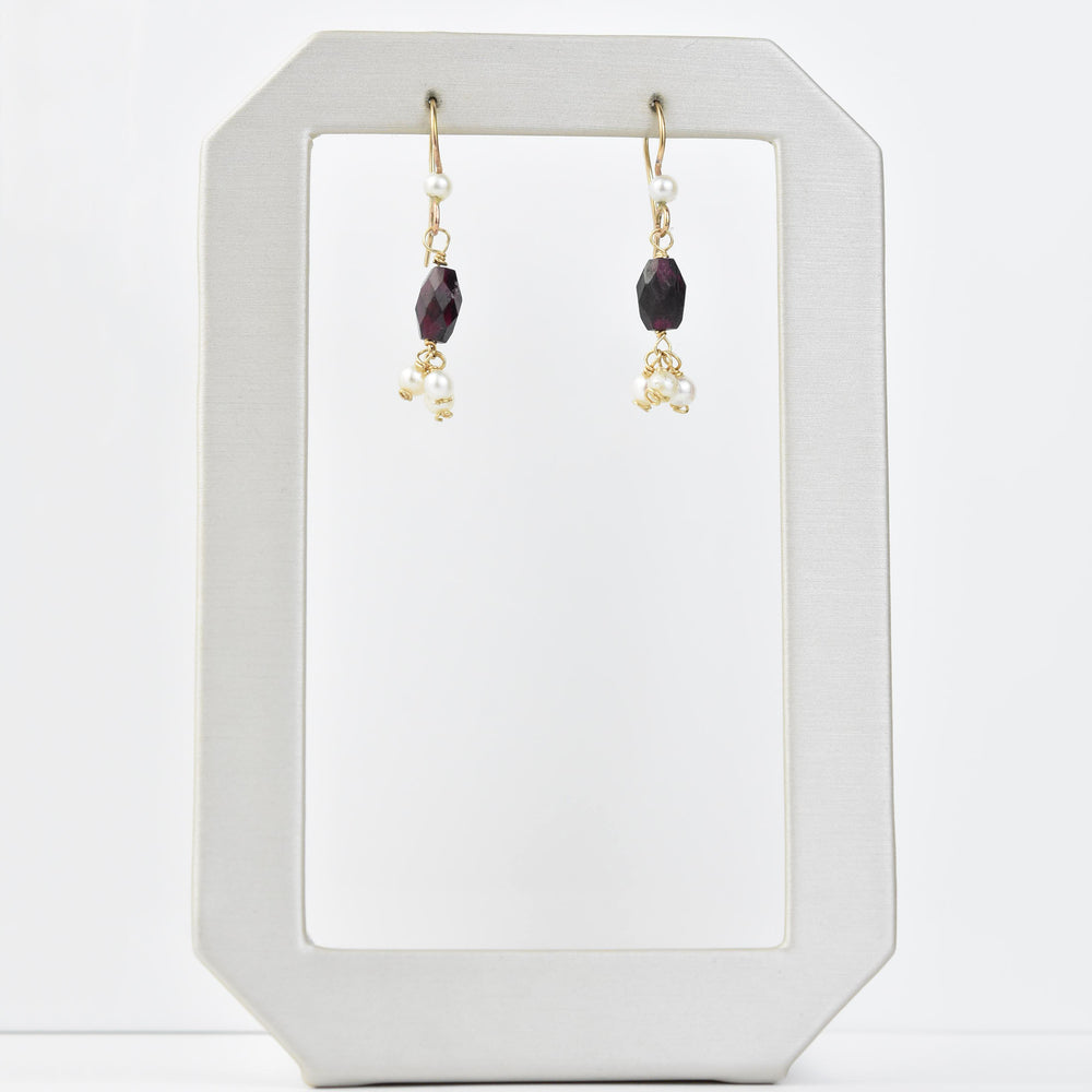 Tiny Bliss Garnet Earrings - Goldmakers Fine Jewelry