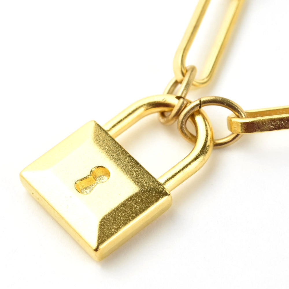 Gold Plated Padlock Necklace - Goldmakers Fine Jewelry