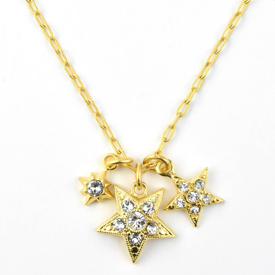Three Gold Stars Necklace - Goldmakers Fine Jewelry