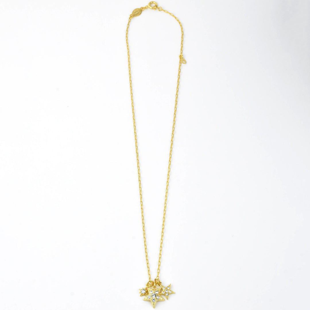 Three Gold Stars Necklace - Goldmakers Fine Jewelry