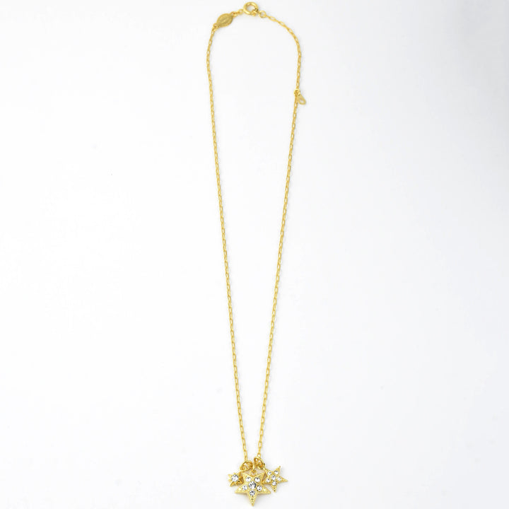 Three Gold Stars Necklace - Goldmakers Fine Jewelry
