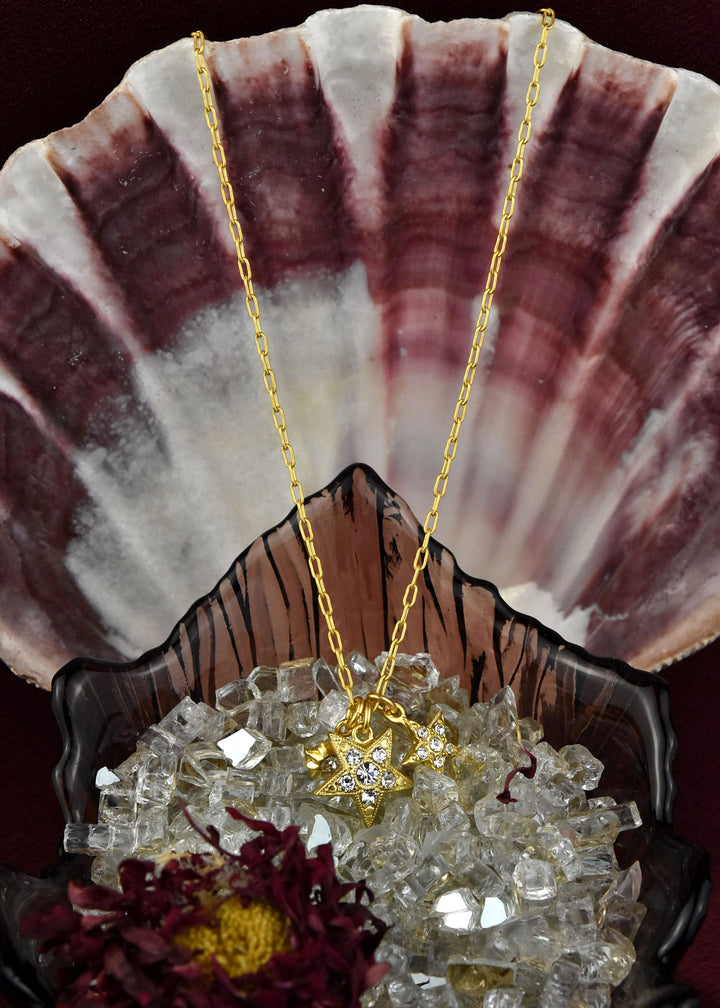 Three Gold Stars Necklace - Goldmakers Fine Jewelry