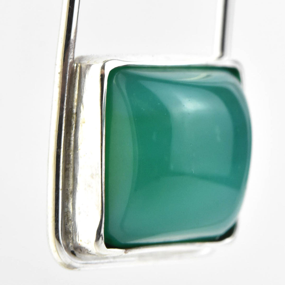 Retro Square Green Onyx Earrings - Goldmakers Fine Jewelry