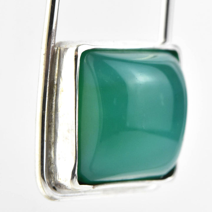 Retro Square Green Onyx Earrings - Goldmakers Fine Jewelry