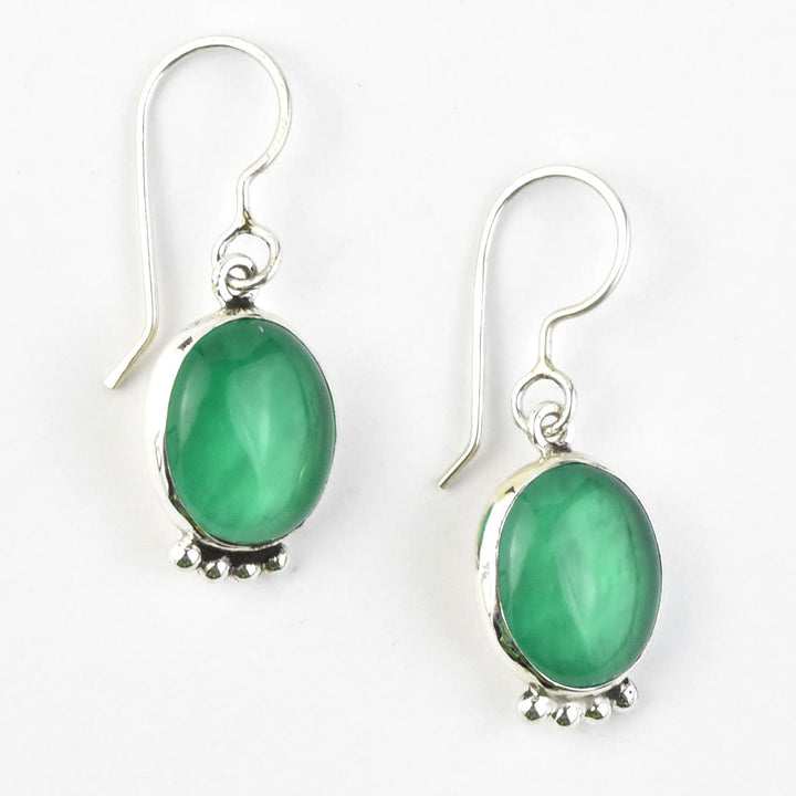 Oval Stone Drop Earrings - Goldmakers Fine Jewelry