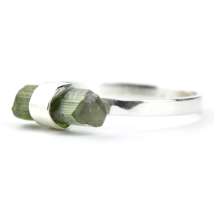 Tourmaline Raw Crystal Candy Ring in Silver