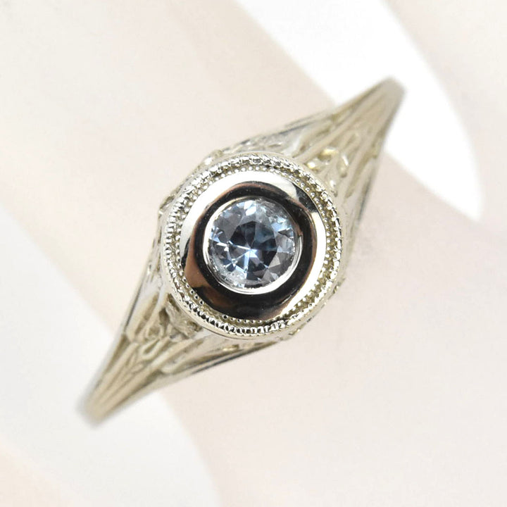 Petite Montana Sapphire Vintage Filigree Engagement Ring - Goldmakers Fine Jewelry