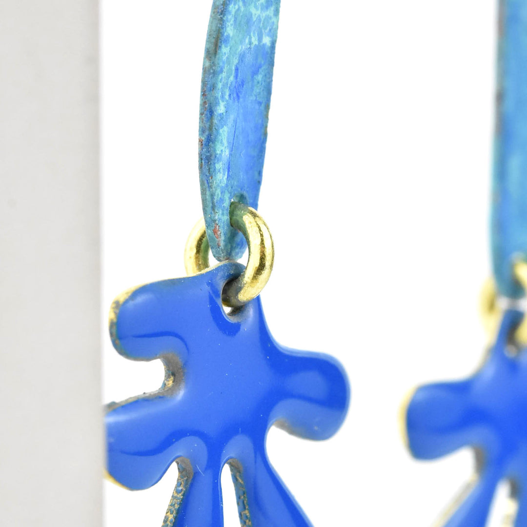 Shapes in a Line Earrings in Mix Blue - Goldmakers Fine Jewelry