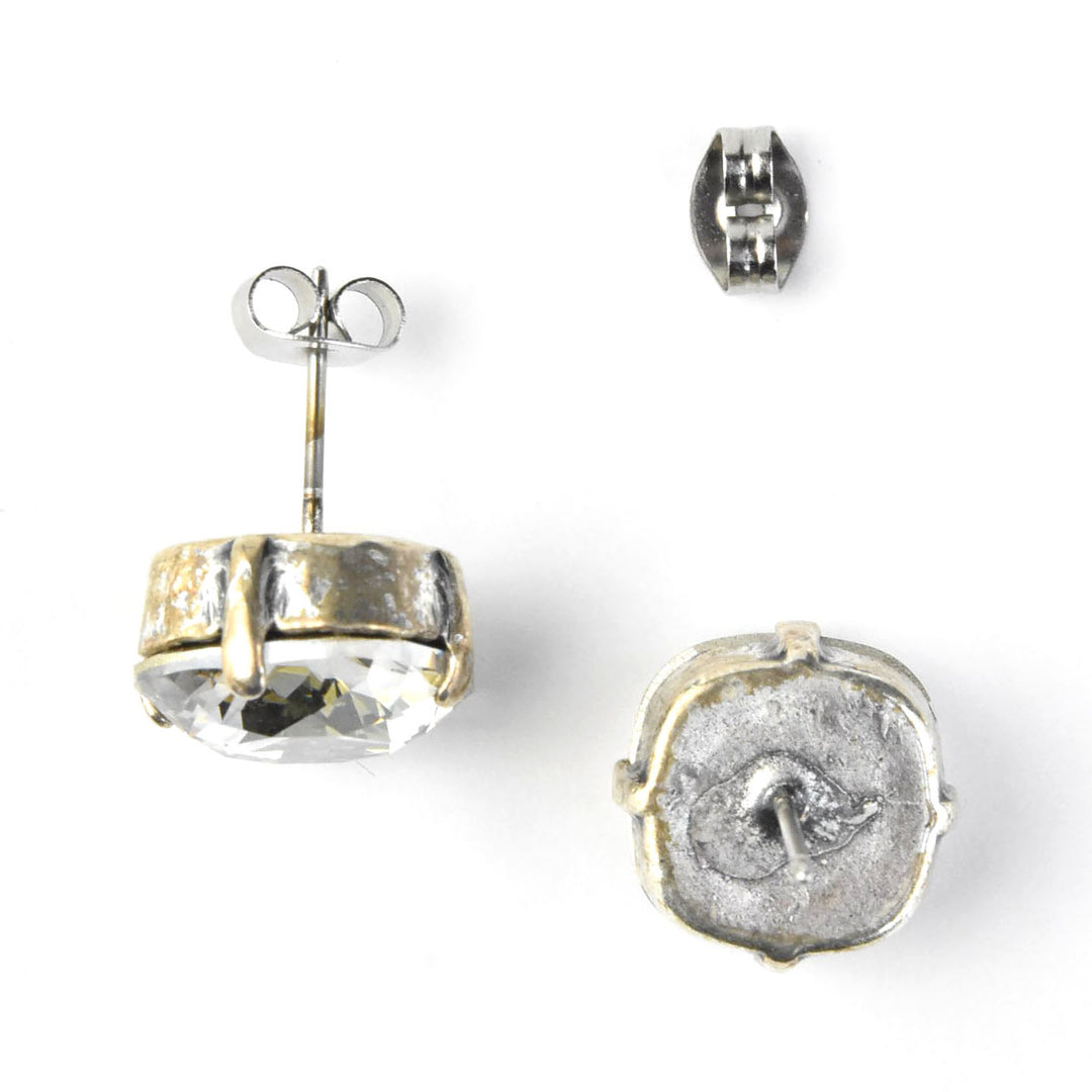Classic Crystal Studs in Silver Plate - Goldmakers Fine Jewelry