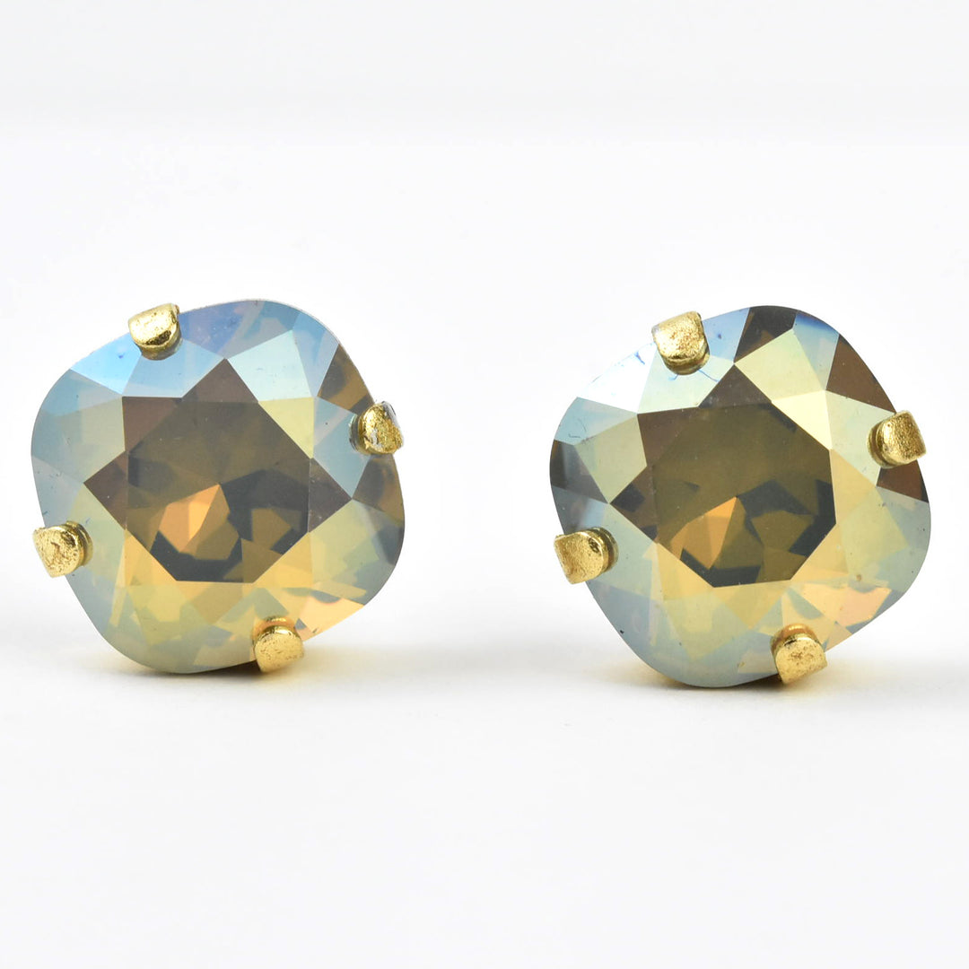 Classic Crystal Studs in Gold Plate - Goldmakers Fine Jewelry