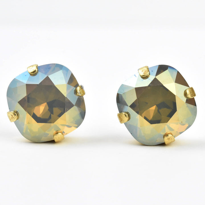 Classic Crystal Studs in Gold Plate - Goldmakers Fine Jewelry