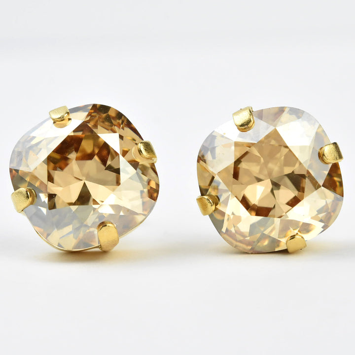 Classic Crystal Studs in Gold Plate - Goldmakers Fine Jewelry