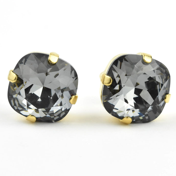Classic Crystal Studs in Gold Plate - Goldmakers Fine Jewelry