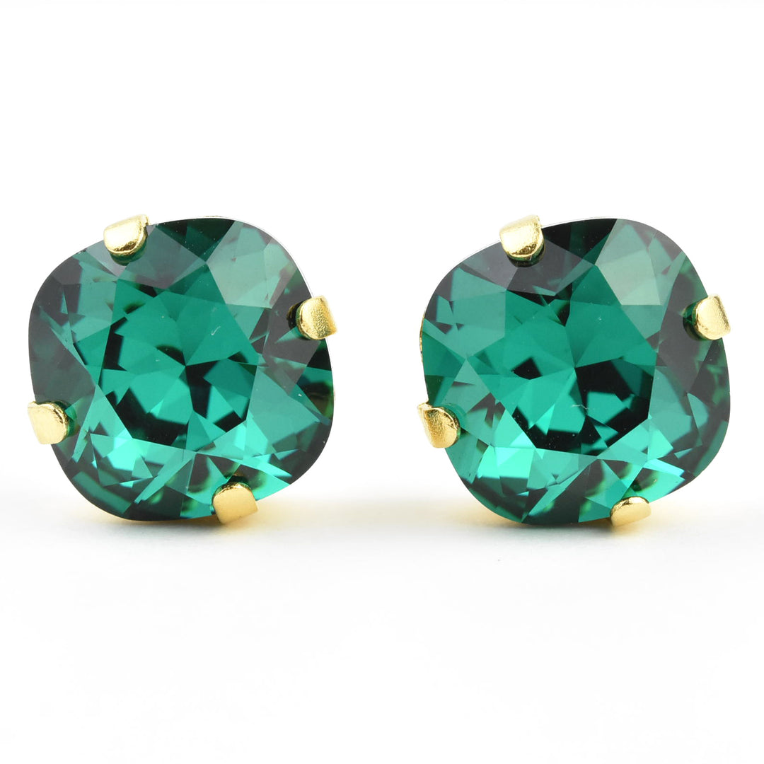 Classic Crystal Studs in Gold Plate - Goldmakers Fine Jewelry