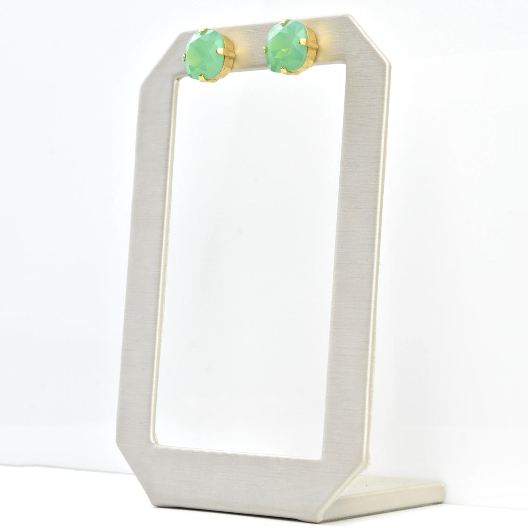 Classic Crystal Studs in Gold Plate - Goldmakers Fine Jewelry
