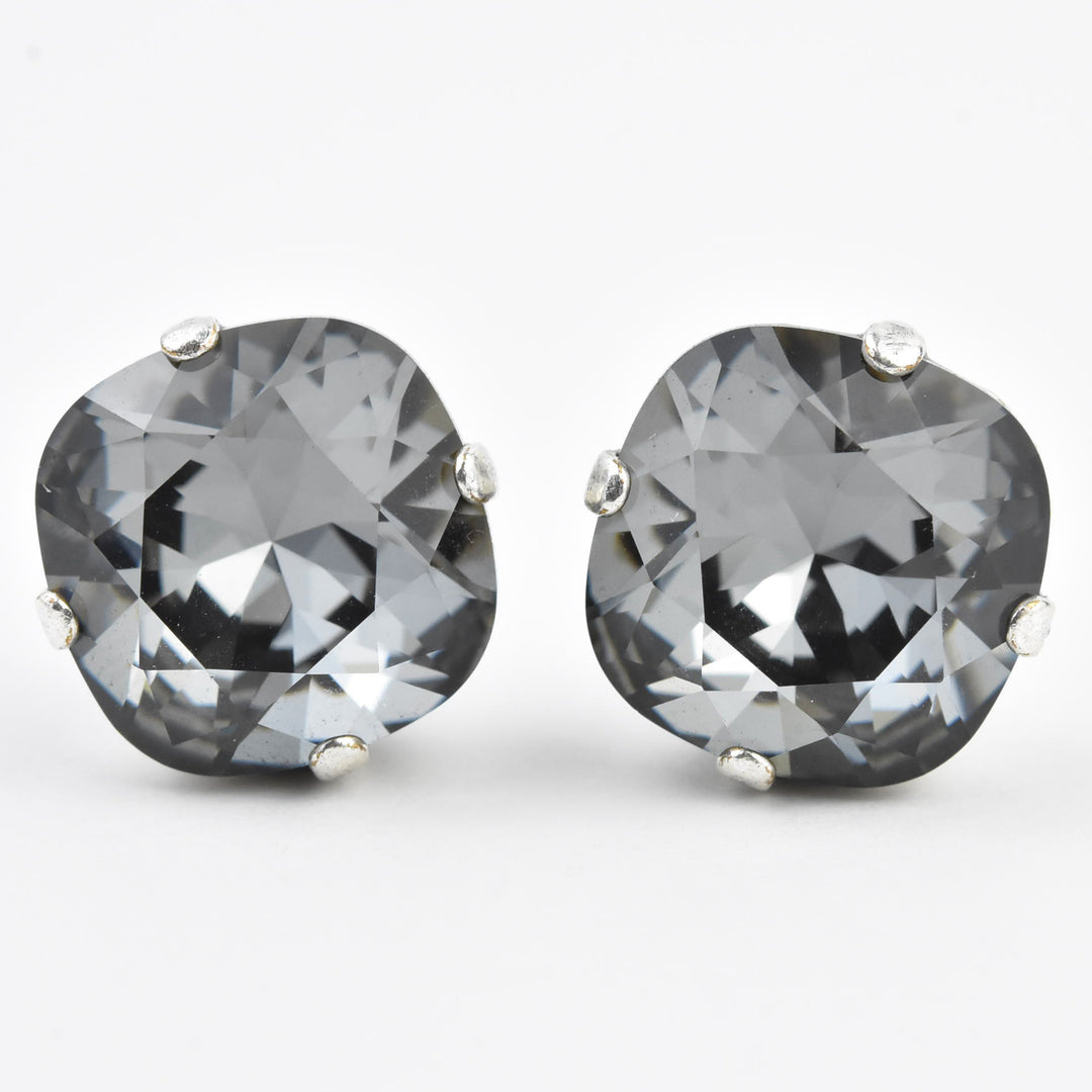 Classic Crystal Studs in Silver Plate - Goldmakers Fine Jewelry