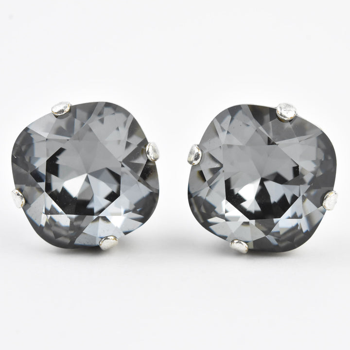 Classic Crystal Studs in Silver Plate - Goldmakers Fine Jewelry
