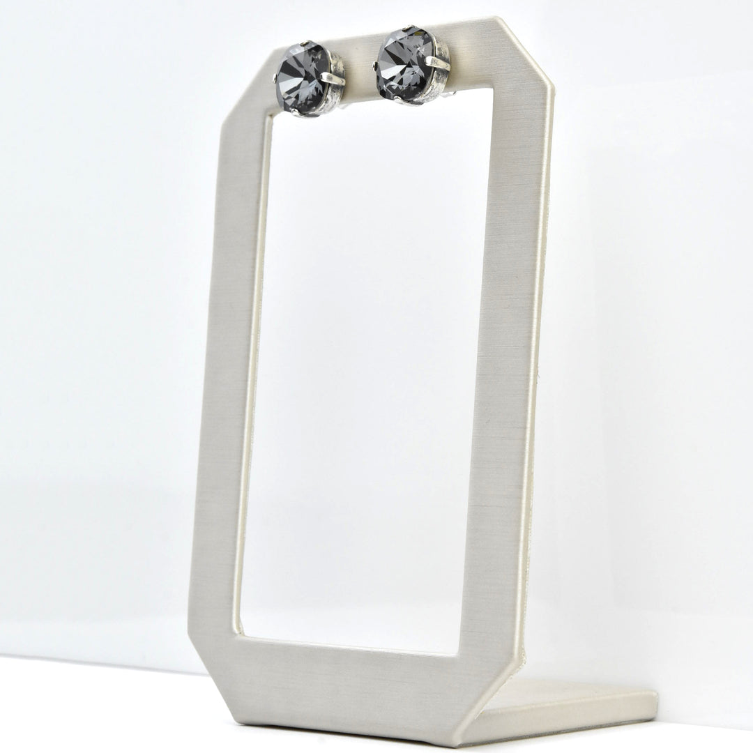 Classic Crystal Studs in Silver Plate - Goldmakers Fine Jewelry