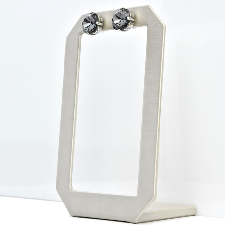 Classic Crystal Studs in Silver Plate - Goldmakers Fine Jewelry