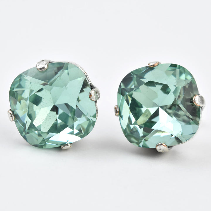 Classic Crystal Studs in Silver Plate - Goldmakers Fine Jewelry