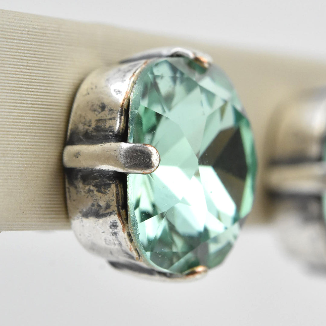Classic Crystal Studs in Silver Plate - Goldmakers Fine Jewelry