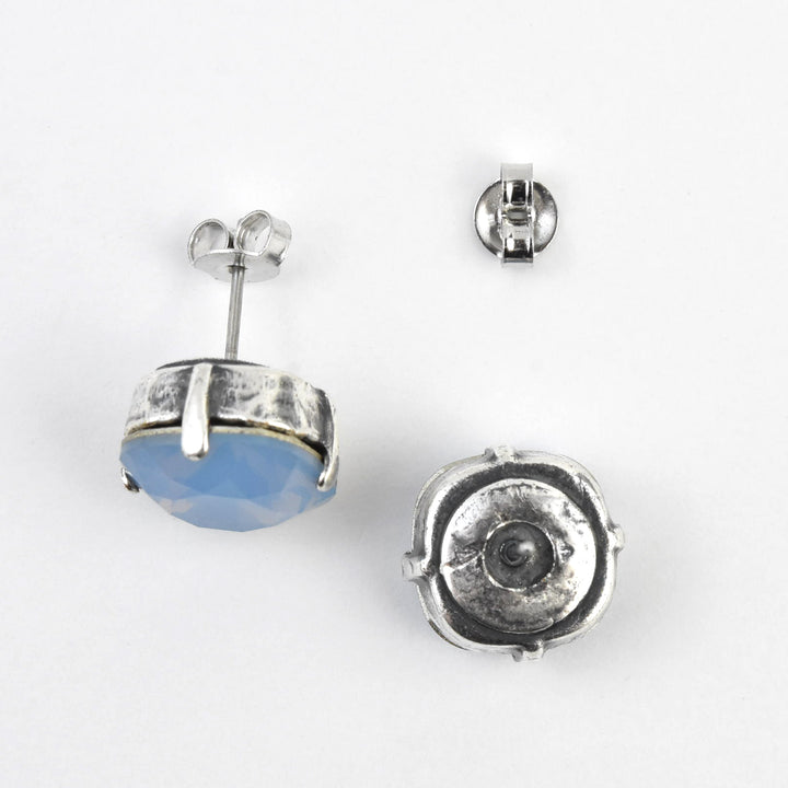Classic Crystal Studs in Silver Plate - Goldmakers Fine Jewelry