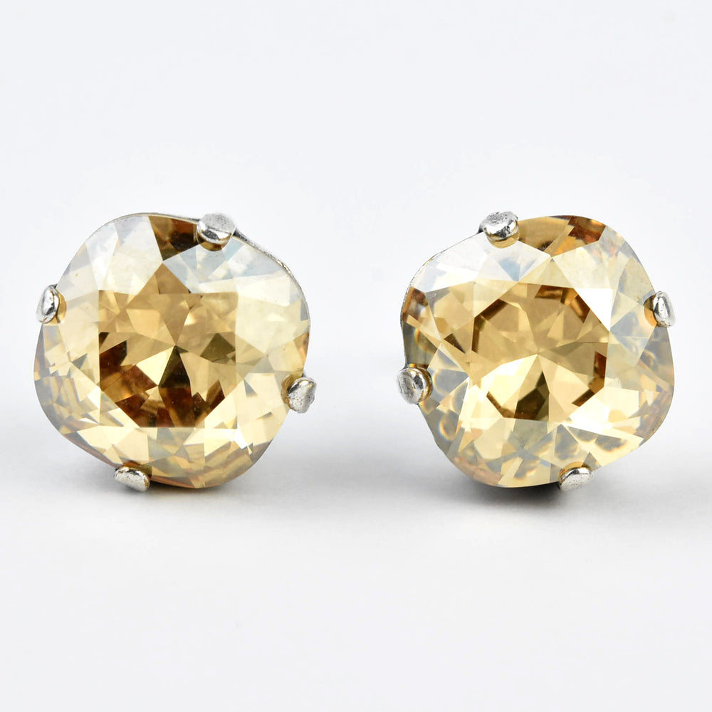 Classic Crystal Studs in Silver Plate - Goldmakers Fine Jewelry