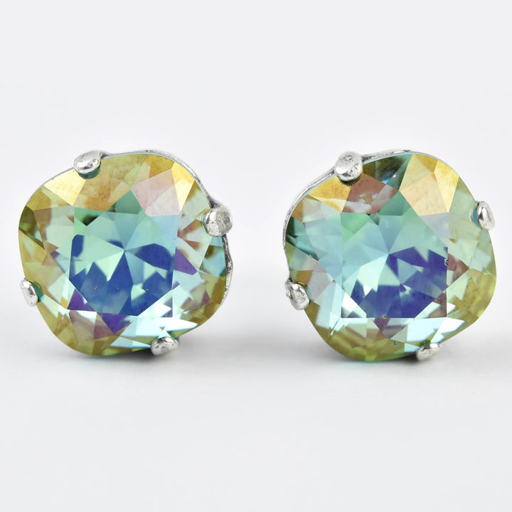 Classic Crystal Studs in Silver Plate - Goldmakers Fine Jewelry
