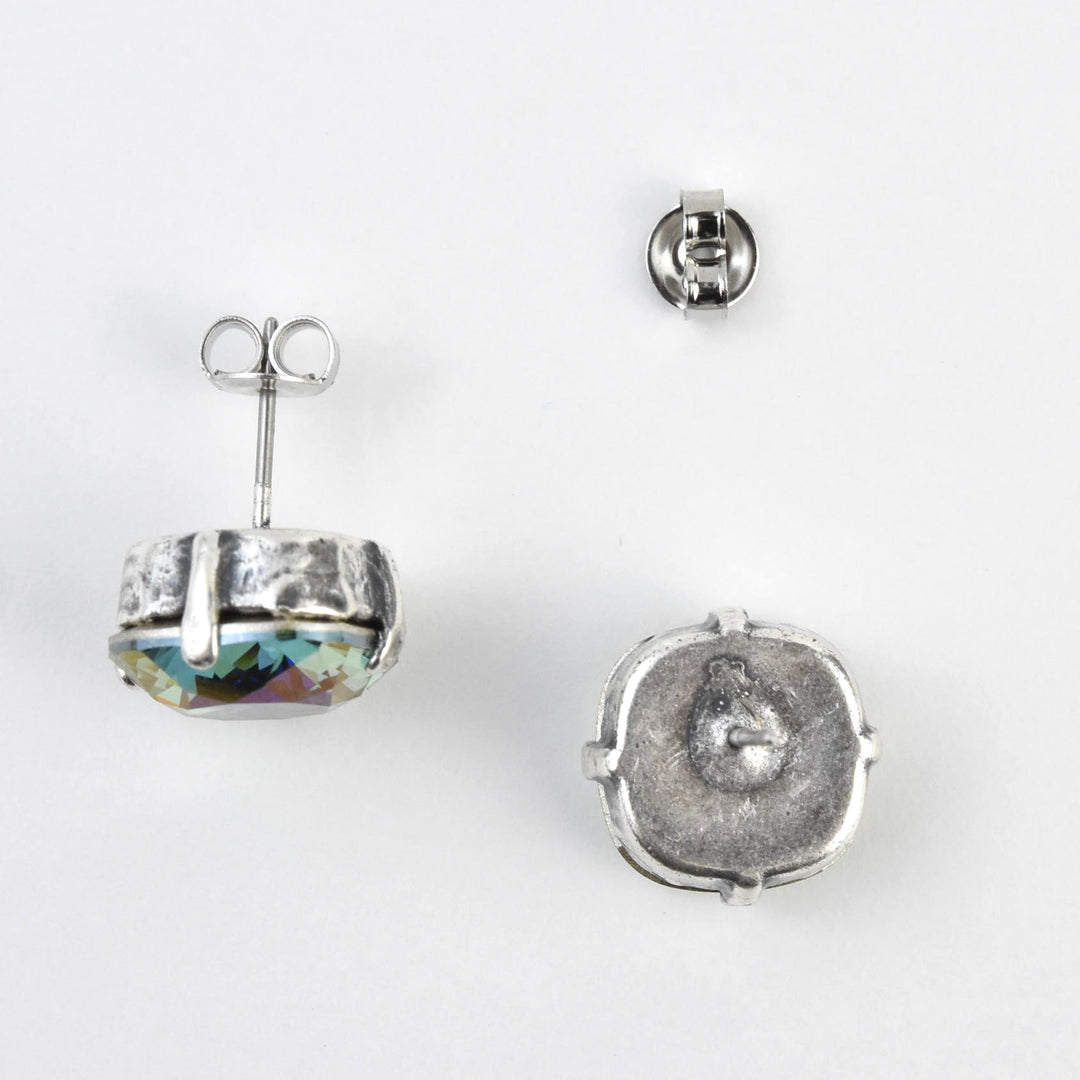 Classic Crystal Studs in Silver Plate - Goldmakers Fine Jewelry