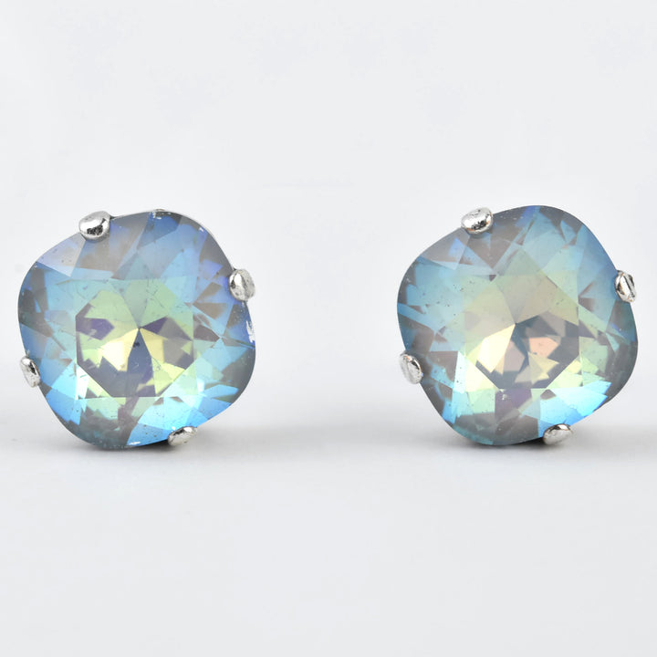 Classic Crystal Studs in Silver Plate - Goldmakers Fine Jewelry