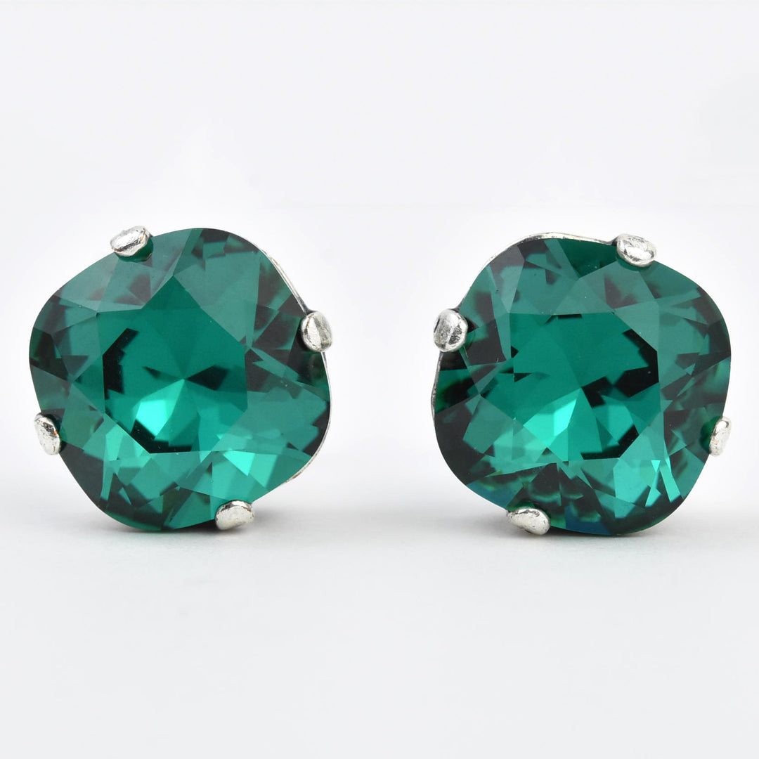 Classic Crystal Studs in Silver Plate - Goldmakers Fine Jewelry