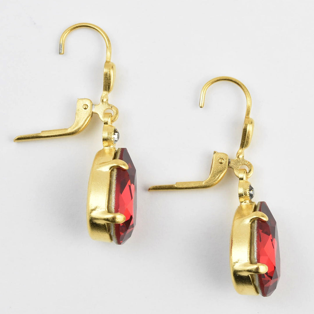 Crystal Teardrop Earrings in Gold Plate - Goldmakers Fine Jewelry