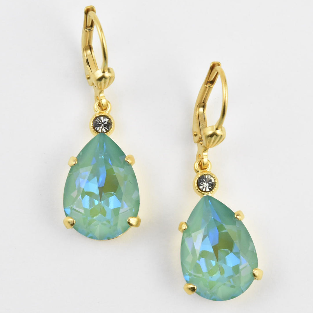 Crystal Teardrop Earrings in Gold Plate - Goldmakers Fine Jewelry