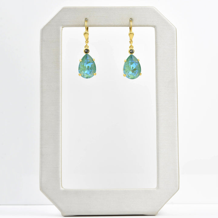 Crystal Teardrop Earrings in Gold Plate - Goldmakers Fine Jewelry