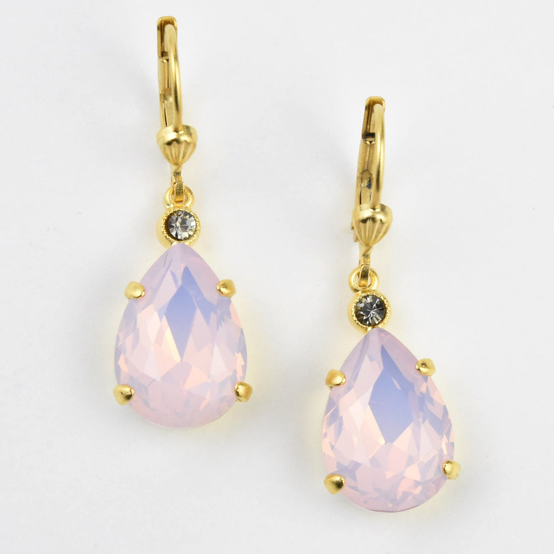 Crystal Teardrop Earrings in Gold Plate - Goldmakers Fine Jewelry
