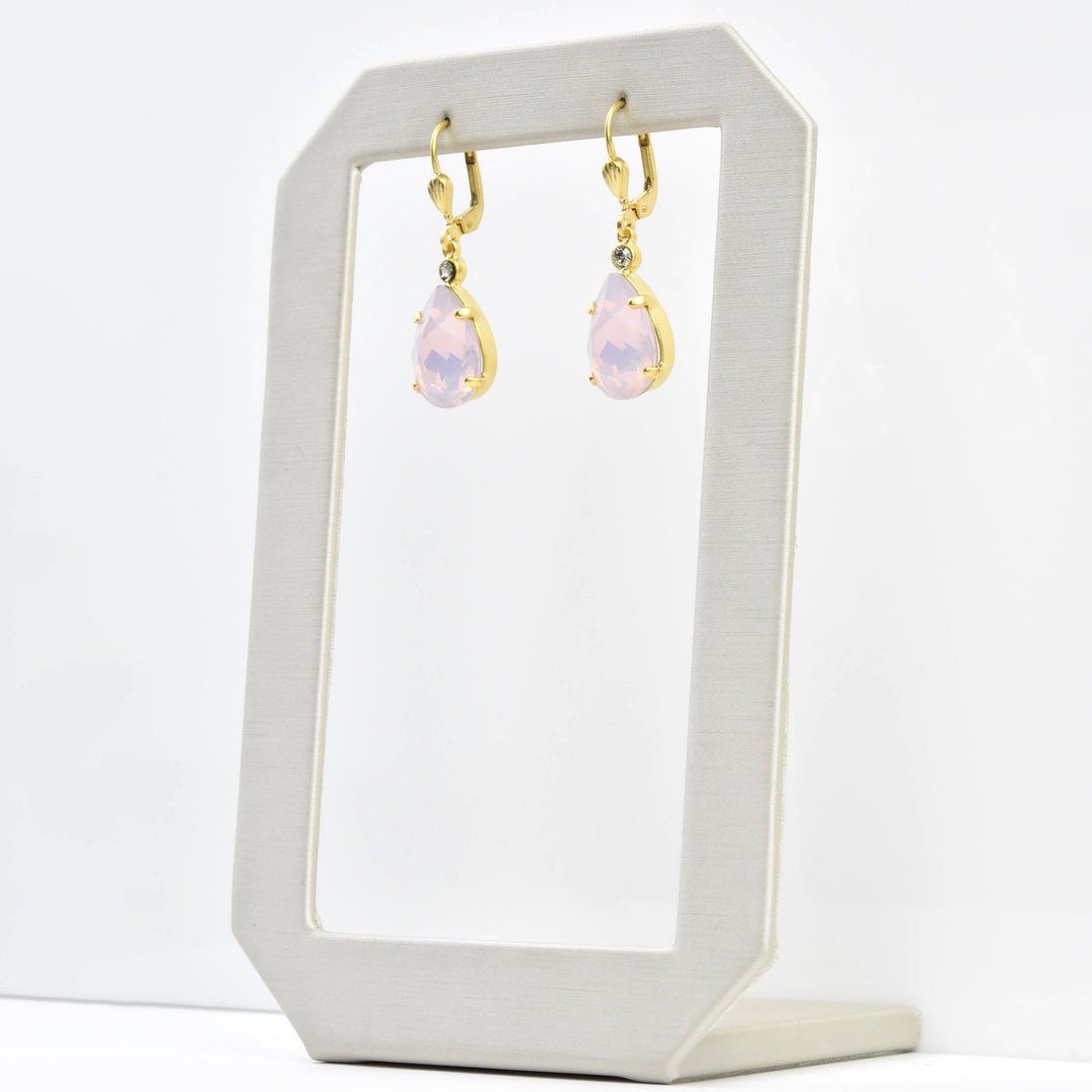Crystal Teardrop Earrings in Gold Plate - Goldmakers Fine Jewelry