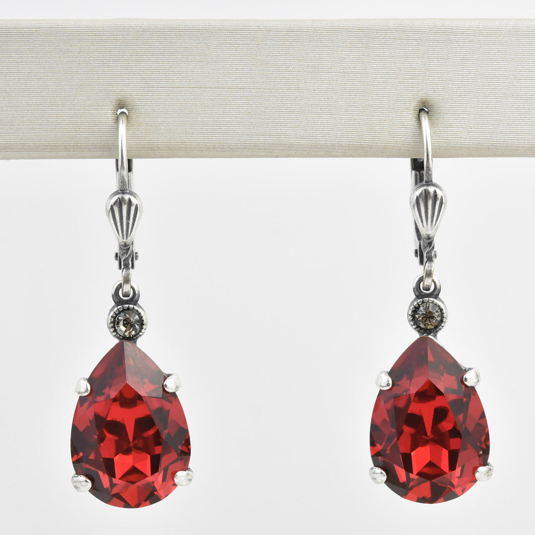 Crystal Teardrop Earrings in Silver Plate - Goldmakers Fine Jewelry