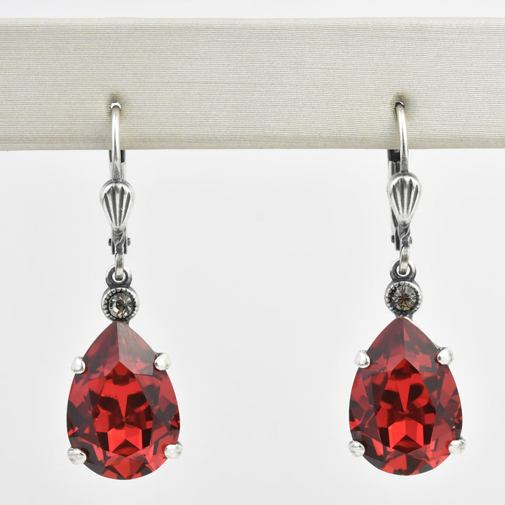 Crystal Teardrop Earrings in Silver Plate - Goldmakers Fine Jewelry