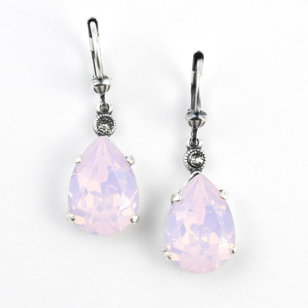 Crystal Teardrop Earrings in Silver Plate - Goldmakers Fine Jewelry