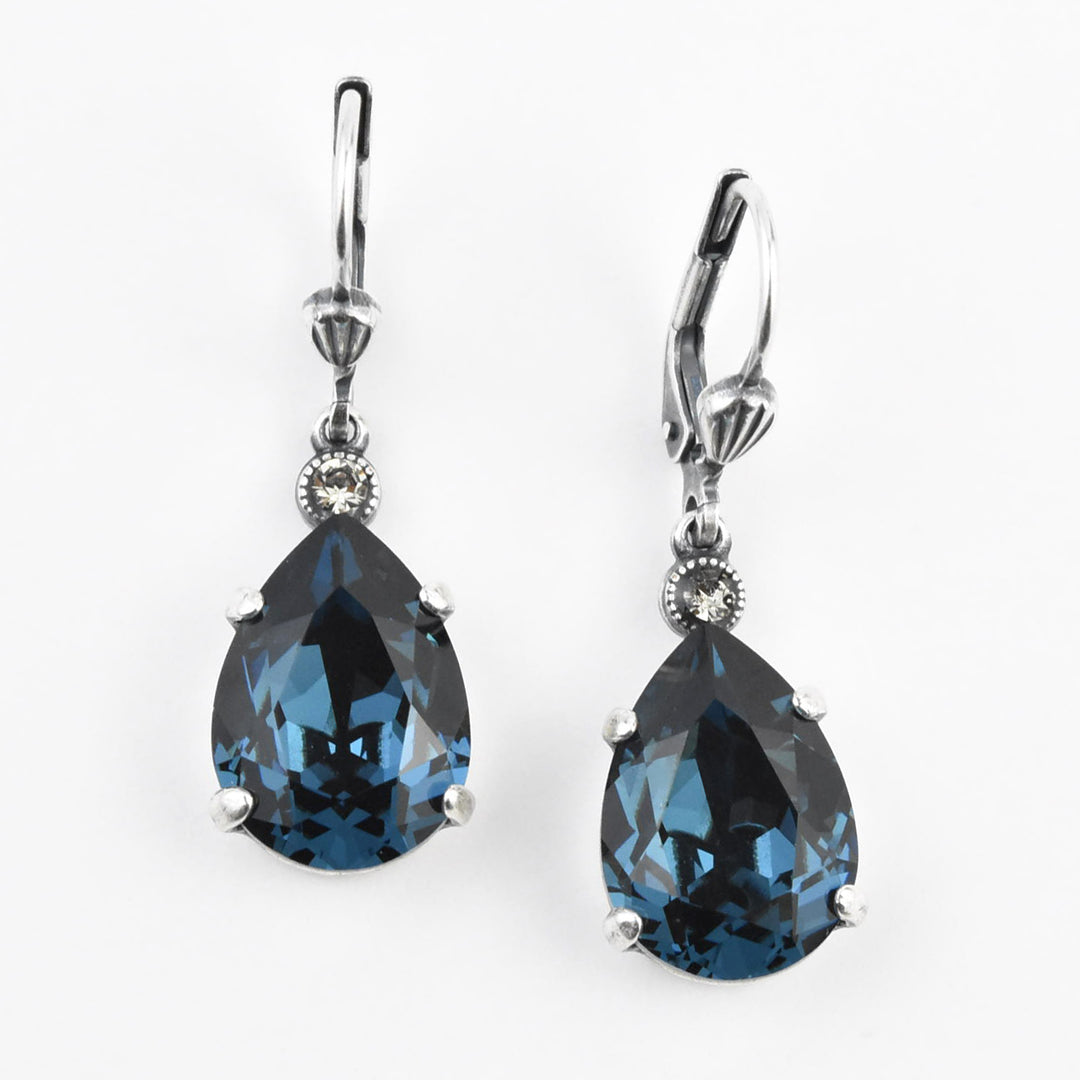 Crystal Teardrop Earrings in Silver Plate - Goldmakers Fine Jewelry