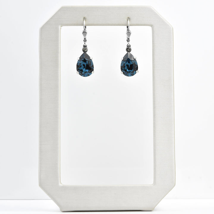 Crystal Teardrop Earrings in Silver Plate - Goldmakers Fine Jewelry