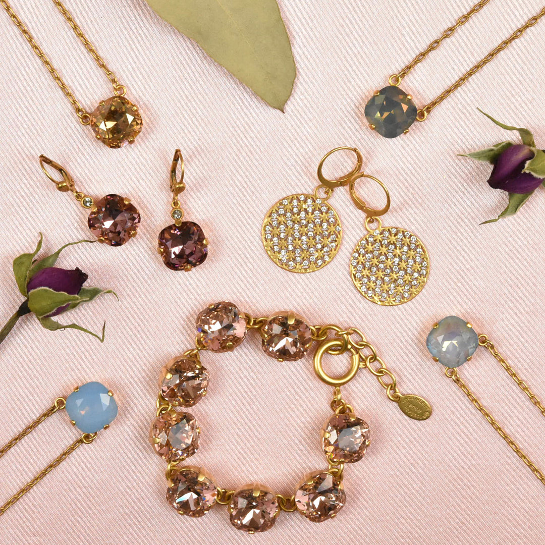Crystal Solitaire Necklace in Gold Tone - Goldmakers Fine Jewelry