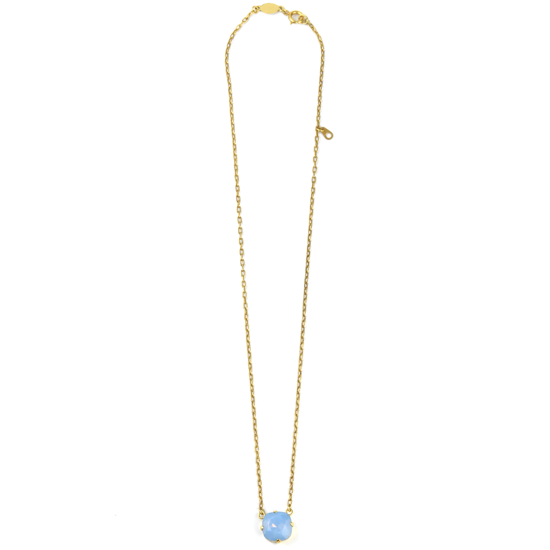 Crystal Solitaire Necklace in Gold Tone - Goldmakers Fine Jewelry