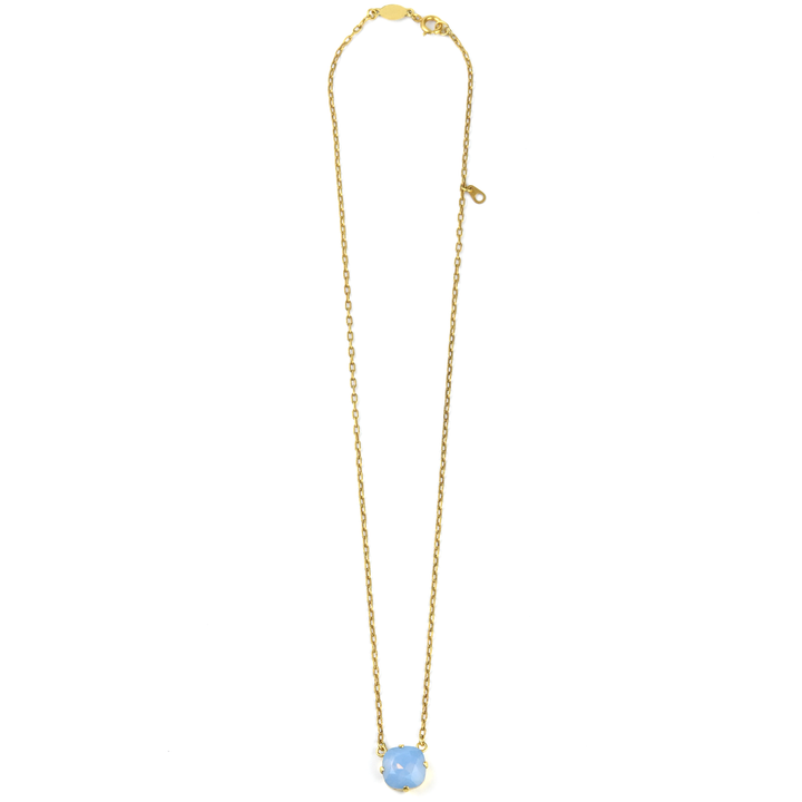 Crystal Solitaire Necklace in Gold Tone - Goldmakers Fine Jewelry