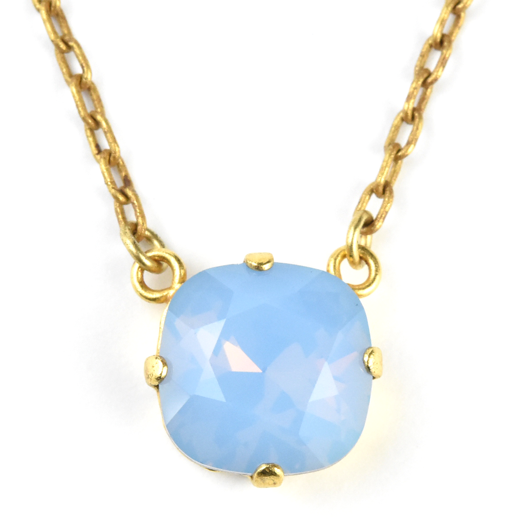 Crystal Solitaire Necklace in Gold Tone - Goldmakers Fine Jewelry